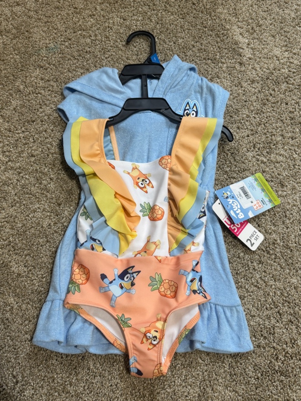2T Toddler Girl’s Bluey 2-piece Swimsuit Set Bundle NWT - Picture 1 of 1